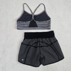Lululemon Tracker Short II 2-way Stretch Running Shorts Biggy Dot Size 6 + BRA